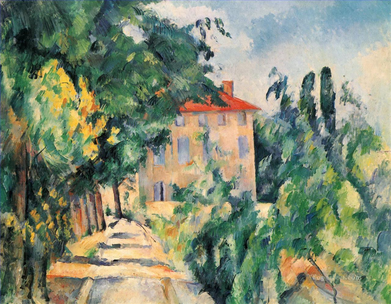 House with Red Roof Paul Cezanne scenery Oil Paintings